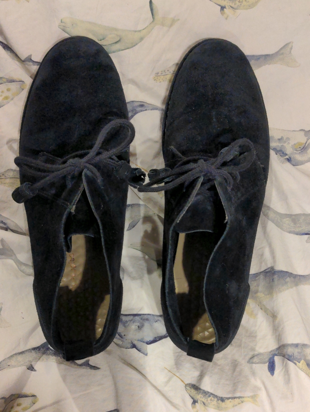 Hush Puppies Black Suede Chukka Boots With Tassel Shoelace Size 12 Women's